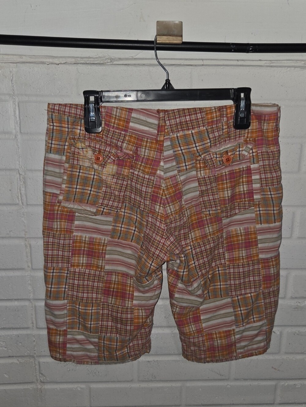 Paper Denim & Cloth Patchwork Plaid Women's Bermuda SHORTS.